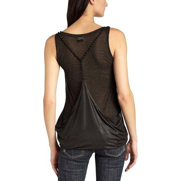 Rare Vintage Diesel Women's Tambass Tank Top Black Beaded Viscose - Picture 7 of 8